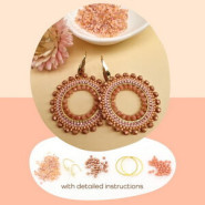 DIY kit round earrings - Old pink - gold